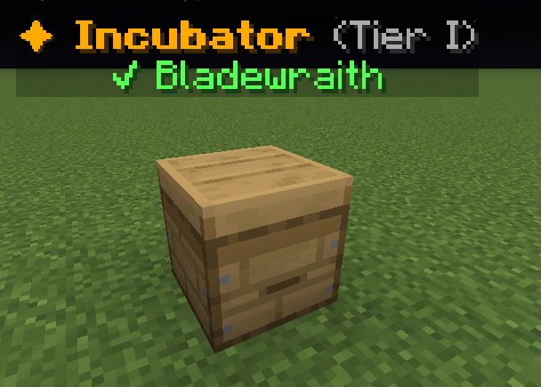 A placed special Incubator with a matching-family label.