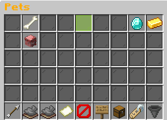 Pets in-game menu